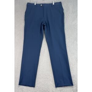 PETER MILLAR Mens Tour Fit Chinos Pants Blue 36x30 Polyester Blend Golf Stretch